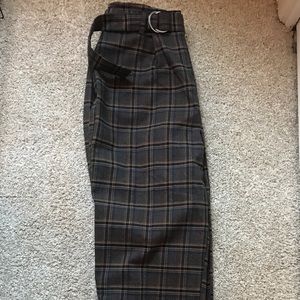 Forever 21 Plaid slacks with belt